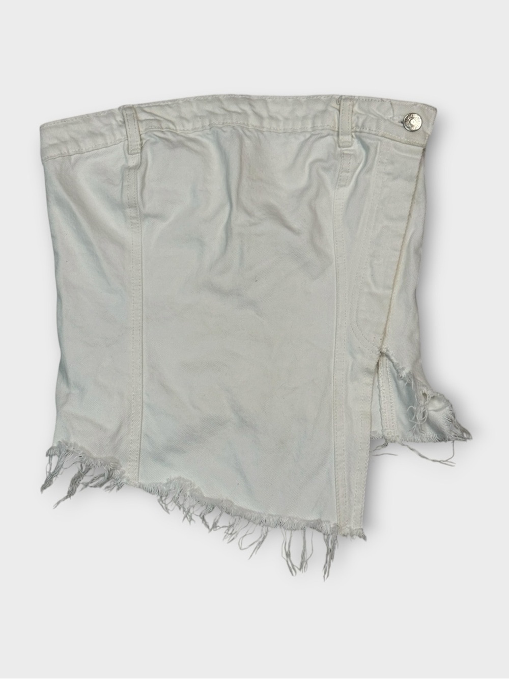 Zara Off-White Denim Corset Top